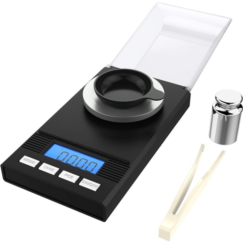 foto del prodotto mini bilancia da cucina elettronica, precisione 0,001 g 50 g, display lcd, bilancia per gioielli con accessori