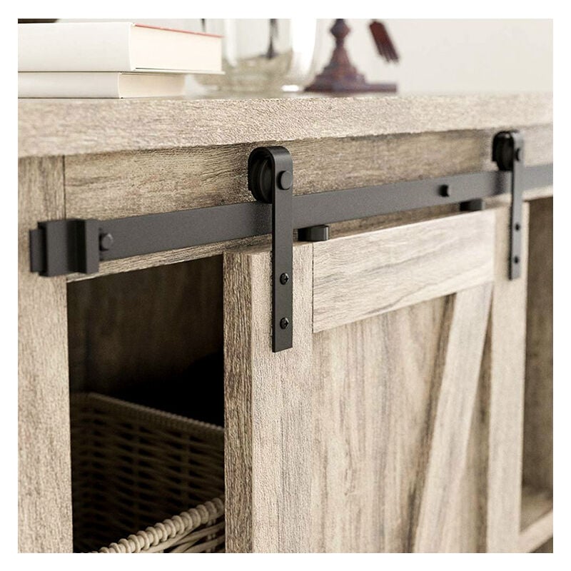 foto del prodotto mini binario per porta scorrevole kit, mini accessori per porta singola scorrevoli, armadio, porta tv 0,9m
