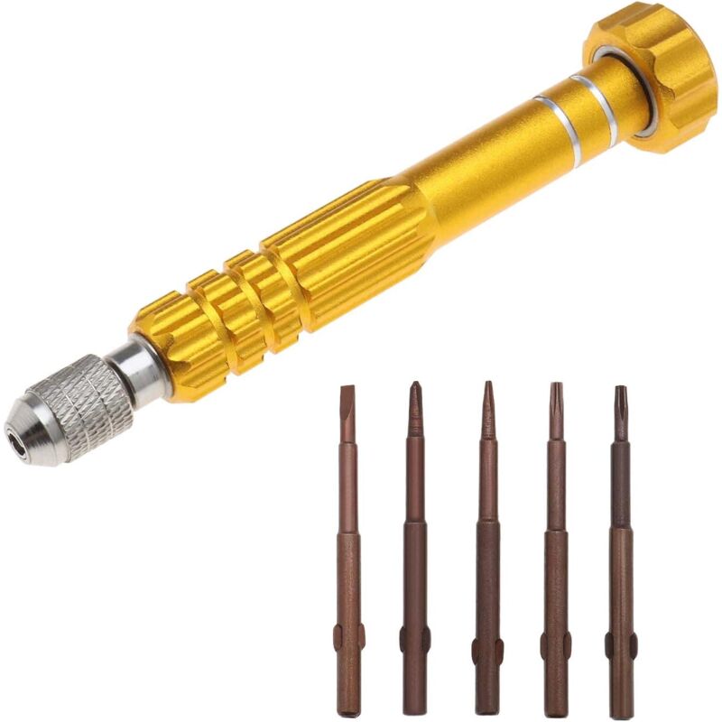 foto del prodotto mini cacciavite tascabile magnetico multifunzionale 5 in 1 per occhiali, smartphone, tablet, kit di strumenti per la riparazione di orologi