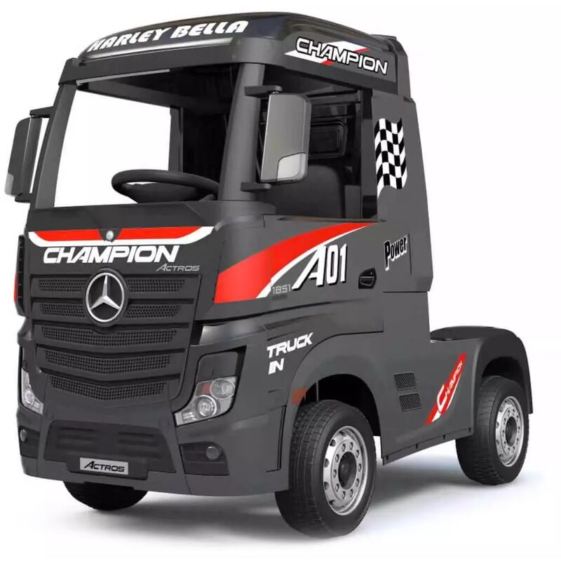 foto del prodotto mini camion mercedes actros per bambini black de