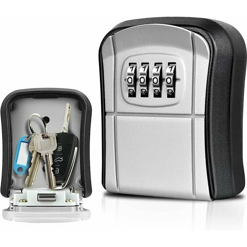foto del prodotto mini cassetta di sicurezza per chiavi da parete, con codice digitale a 4 cifre, impermeabile, per casa, scuola, ufficio, fabbrica, airbnb, garage