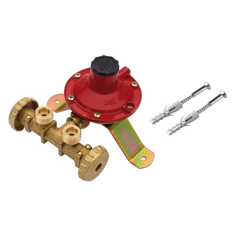 foto del prodotto mini centralina 2 bombole staffa regolatore da 10 kg senza flessibili gas gpl