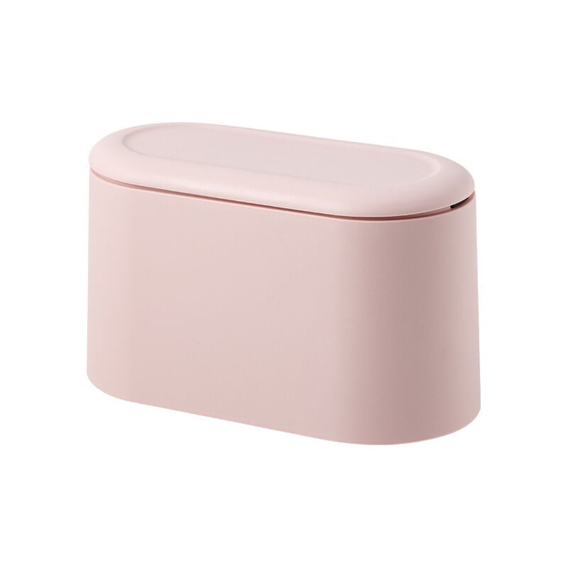 foto del prodotto mini cestino con coperchio, piccolo cestino, cestino da scrivania, mini cestino da banco, micro cestino, rosa