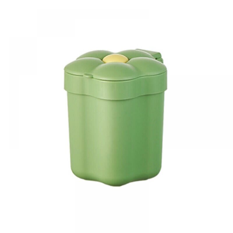 foto del prodotto mini cestino da tavolo con coperchio, grazioso cestino portatile, piccolo cestino per camera da letto, ufficio, soggiorno (verde)