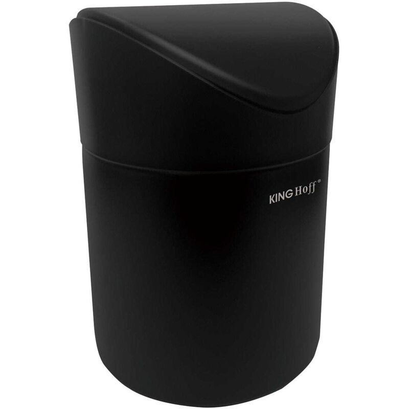 foto del prodotto mini cestino per rifiuti piccolo nero opaco kinghoff kh-1813