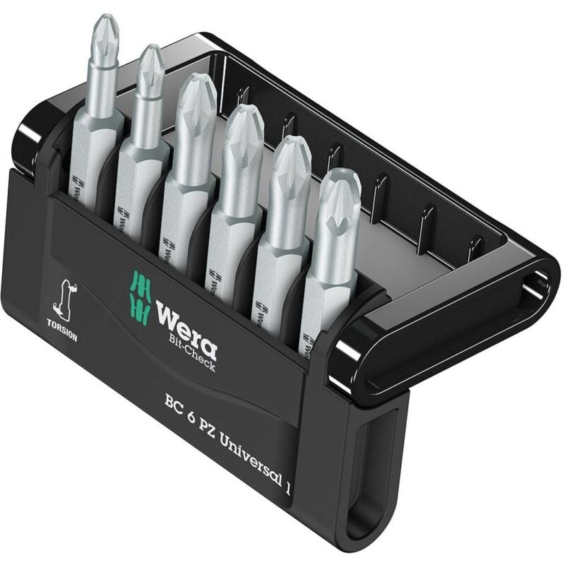 foto del prodotto mini check pz, 50 mm 05056471001 kit inserti 6 parti croce pozidriv wera