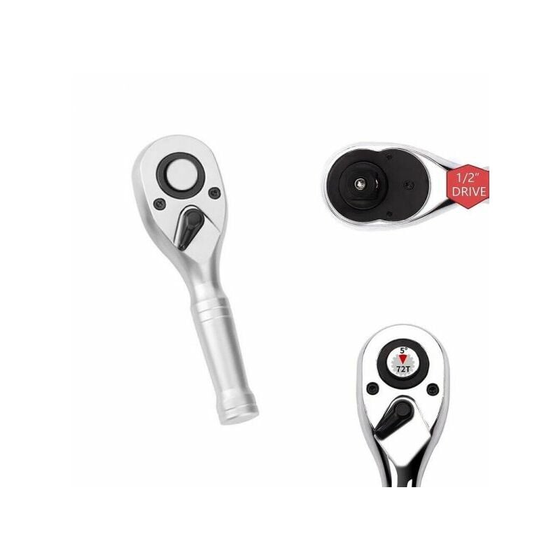 foto del prodotto mini chiave a cricchetto reversibile attacco 1 2 lunga 130mm cr v art.07370