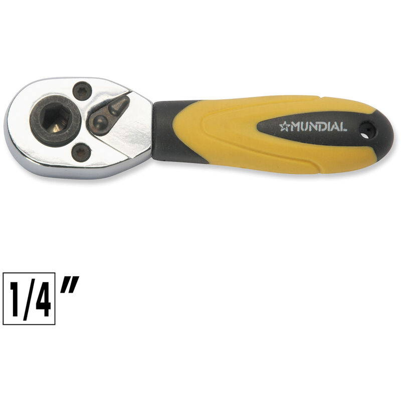 foto del prodotto mini chiave a cricchetto reversibile doppio 1 4 porta inserti mundial