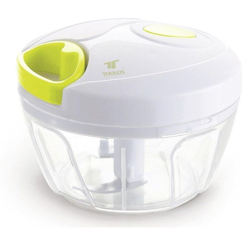 foto del prodotto mini chopper cutter, divetro, biancoe verde. thulos