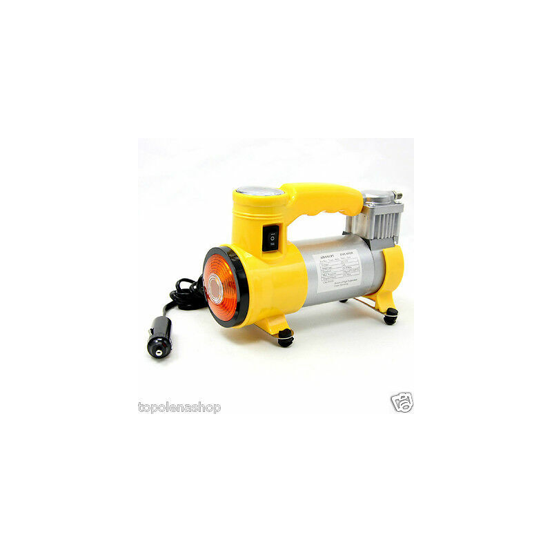 foto del prodotto mini compressore per auto moto portatile 12v accendisigari torcia incorporata
