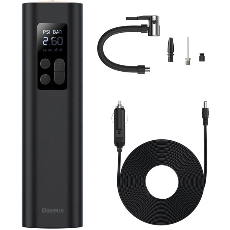 foto del prodotto mini compressore per auto, pompa per pneumatici per presa accendisigari, nero