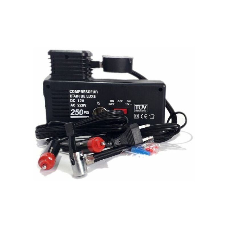 foto del prodotto mini compressore portatile canotti auto 12v 220v auto bici moto 250psi