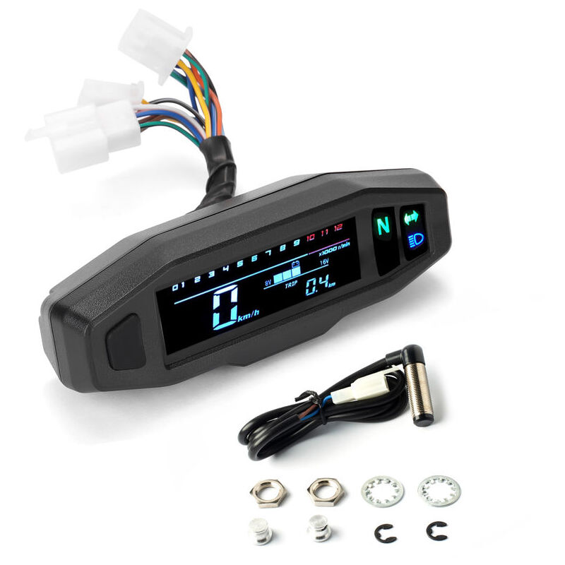 foto del prodotto mini contachilometri digitale lcd universale per motocicletta, contachilometri digitale, contagiri per moto elettrica
