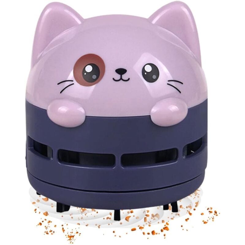 foto del prodotto mini desktop vacuum cleaner, mini crumb vacuum cleaner, low noise energy saving cordless vacuum cleaner usb rechargeable for cleaning crumbs, purple