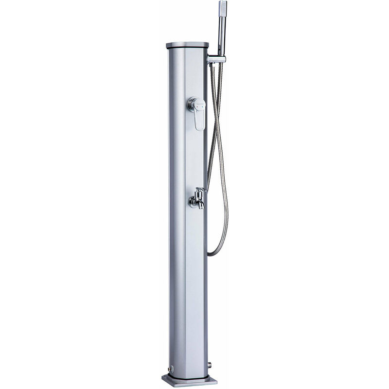 foto del prodotto mini doccia solare da giardino 20l miscelatore lavapiedi e doccetta grigio metallizzato