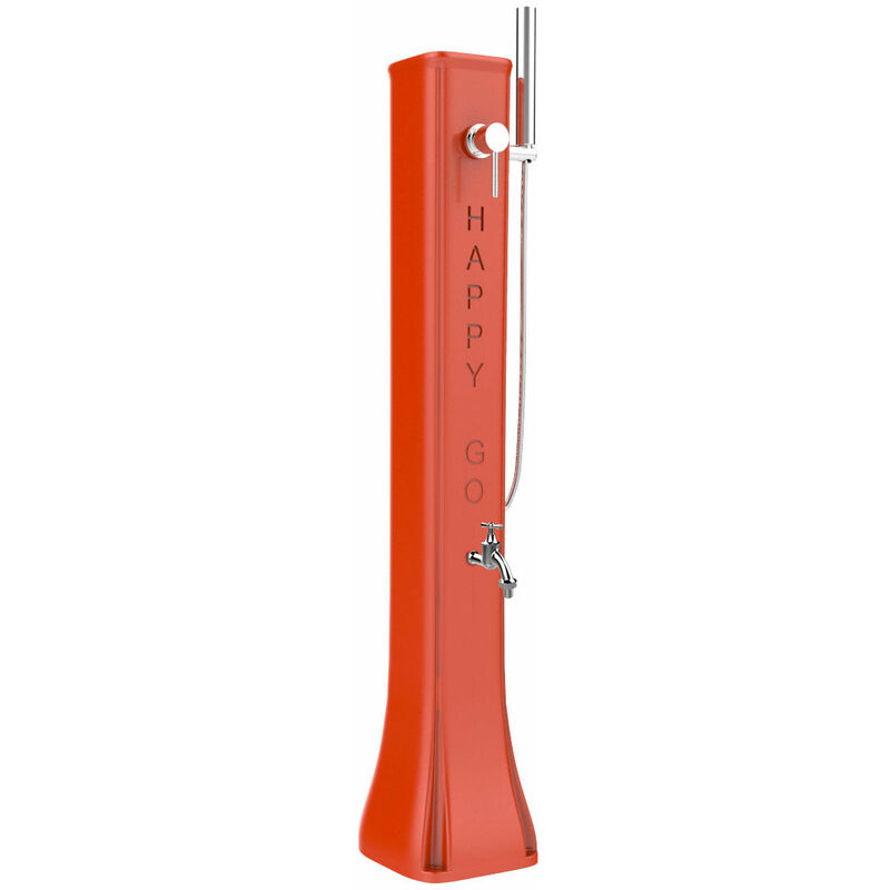 foto del prodotto mini doccia solare da giardino lavapiedi miscelatore e doccetta mobile arkema happy go arancio