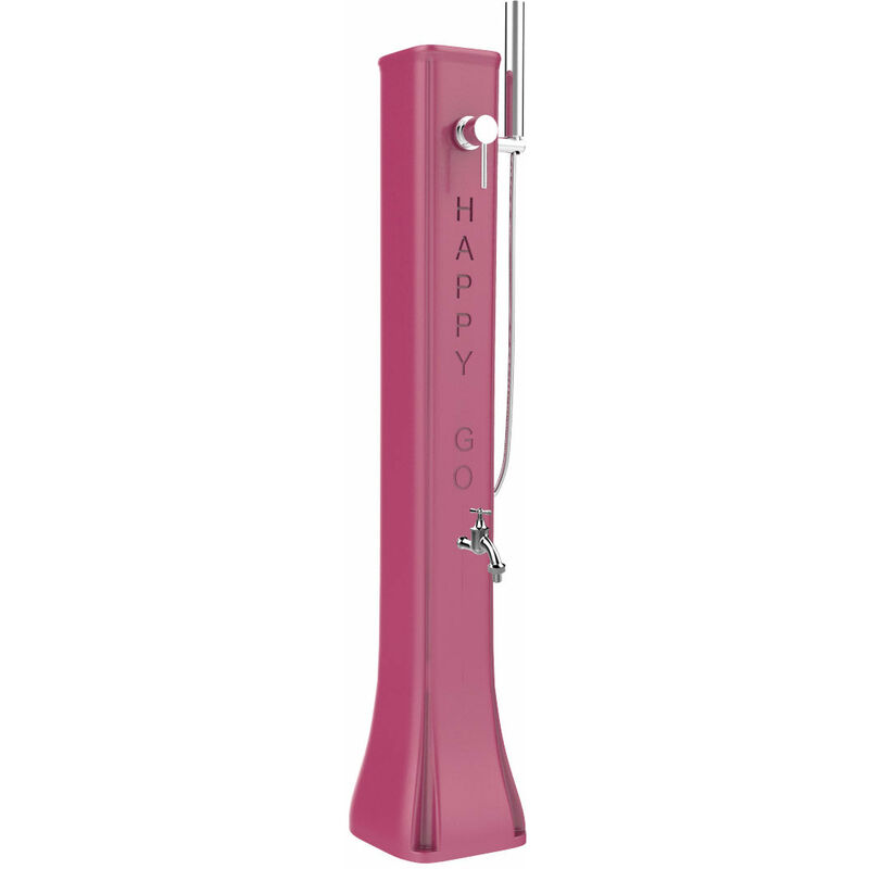 foto del prodotto mini doccia solare da giardino lavapiedi miscelatore e doccetta mobile arkema happy go fuxia
