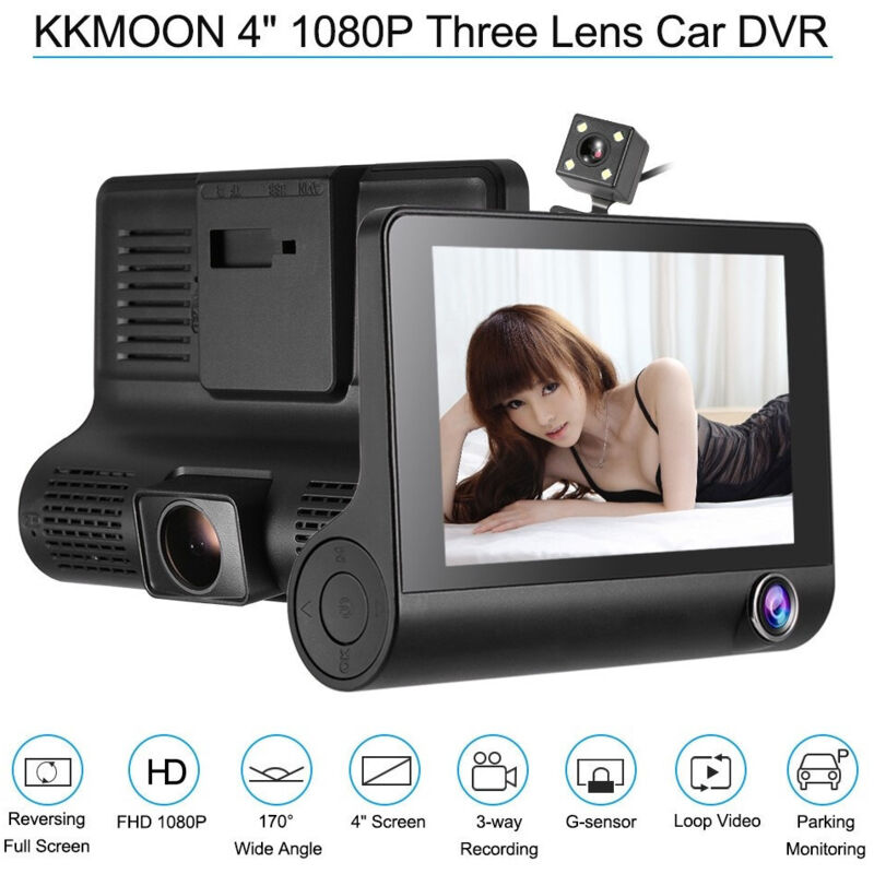foto del prodotto mini dvr auto full hd 1080p camera monitor lcd 4 anteriore posteriore interna trade shop traesio