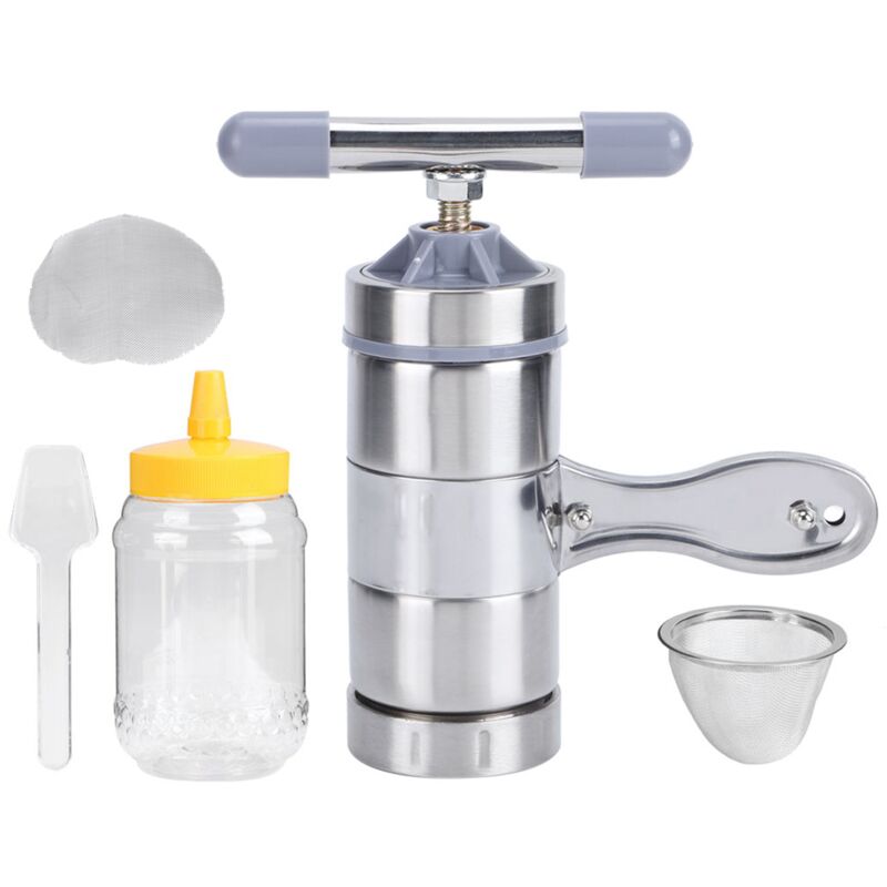 foto del prodotto mini estrattore di miele portatile in acciaio inossidabile, strumento per apicoltura manuale per pressa per miele eosnow
