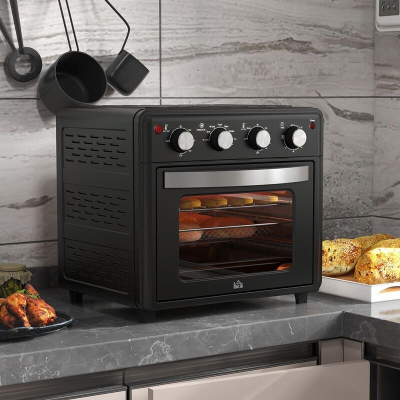 foto del prodotto mini forno a convezione da 30 litri, 90 c 230 c con teglia, grill, vassoio raccogli briciole, friggitrice ad aria con 7 modalit , cestello per