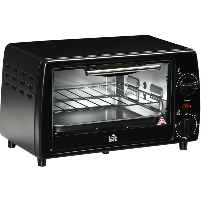 foto del prodotto mini forno elettrico 10l 750w fino a 230 c con timer 60 min, piccolo forno elettrico con teglia e griglia, 36,5x26x22cm, nero