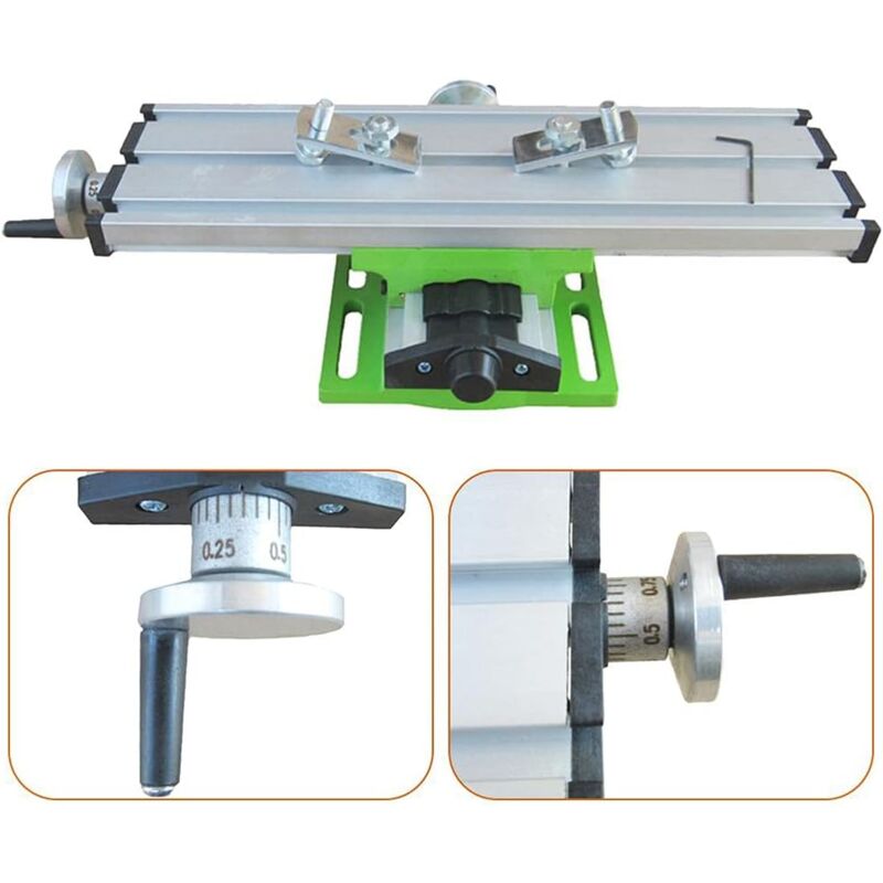 foto del prodotto mini fresatrice, tavolo di foratura trasversale regolabile multifunzionale, mini tavolo per fresatrice, tavolo scorrevole per foratura, fresatrice