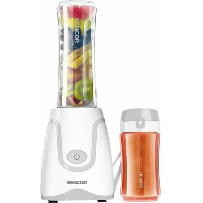 foto del prodotto mini frullatore smoothie ultra-potente 500w, 2 bottiglie tritan 0,6l 0,3l senza bpa, lame titanio lunga durata anti-ossidazione, per zuppe e altro