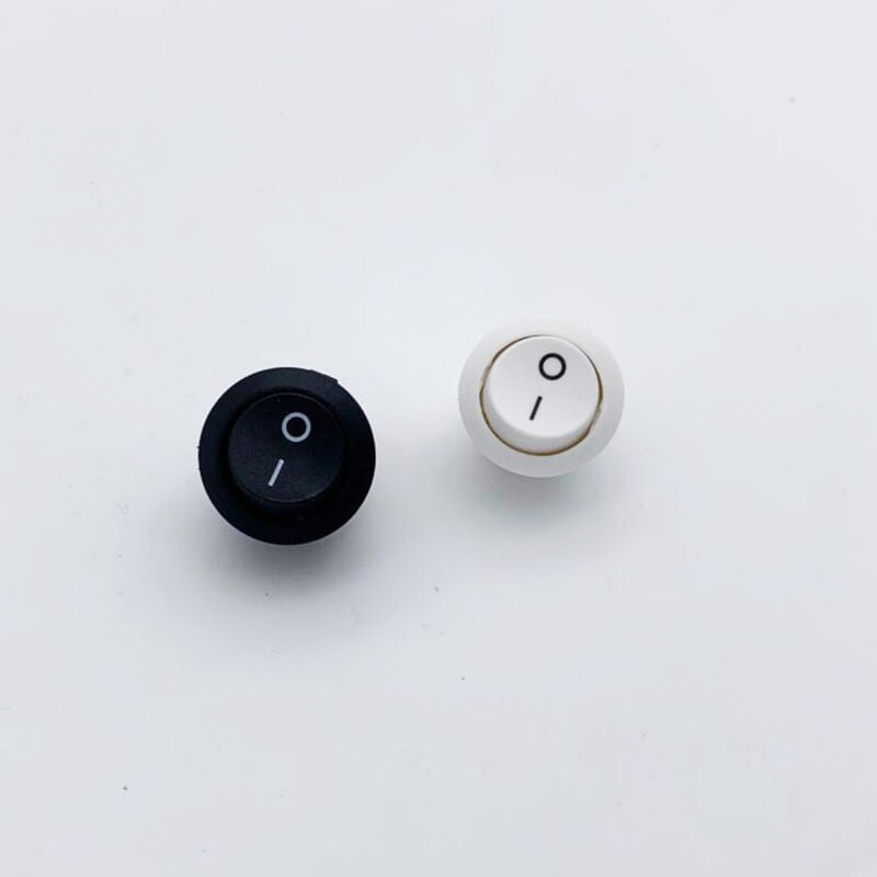 foto del prodotto mini interruttore on off 220 240volt 10a nero o biancocolore nero