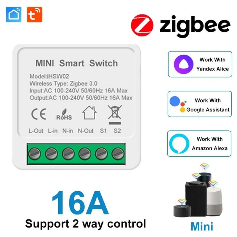 foto del prodotto mini interruttore smart zigbee 16a tuya