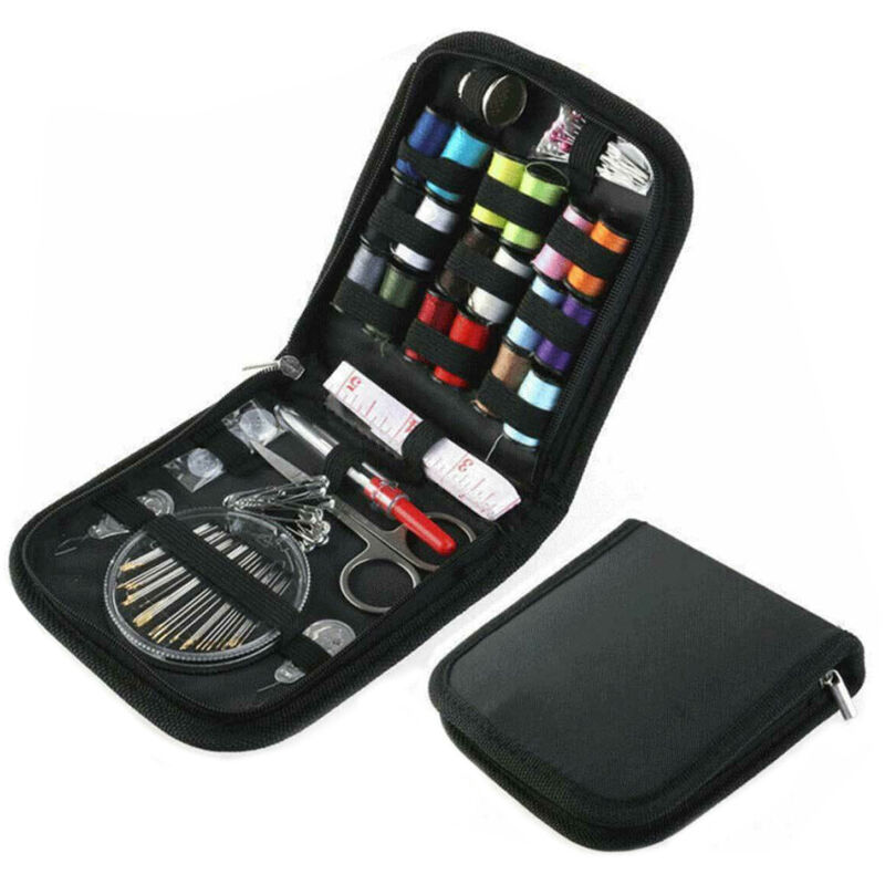 foto del prodotto mini kit da cucito da viaggio, kit da cucito base per adulti, principianti, casa, emergenza, completo di kit di riparazione e aghi da cucito, filo,
