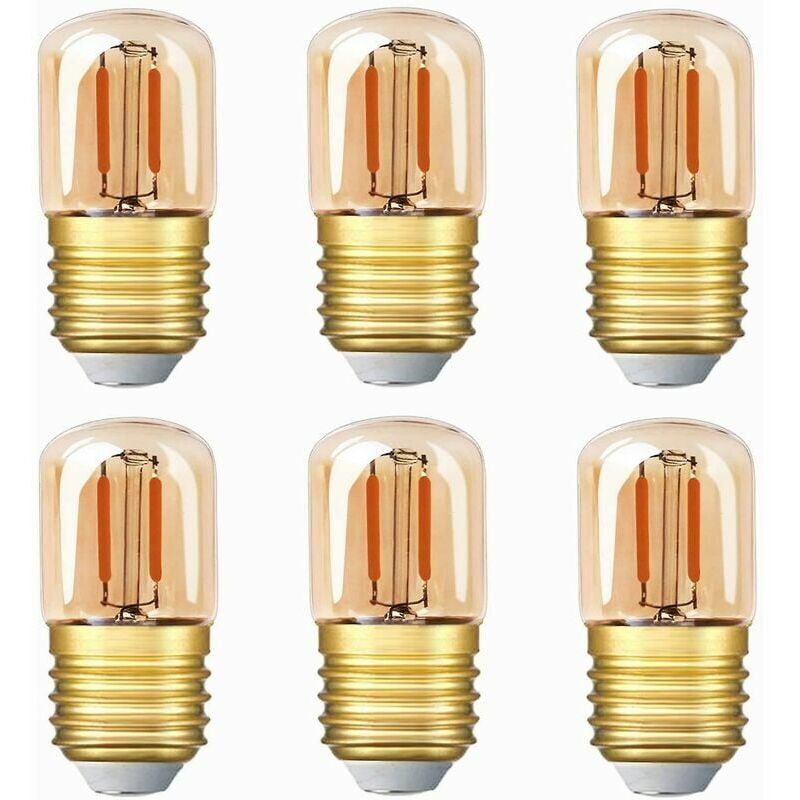 foto del prodotto mini lampada a tubo led, 1w, t28, lampadina a filamento led edison, attacco a vite e27, 2200k, bianco super caldo, lampada decorativa, non dimmerabile