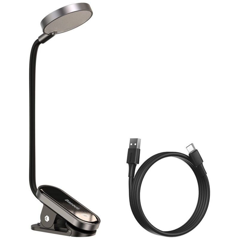foto del prodotto mini lampada led per la lettura dello schermo con clip, grigia