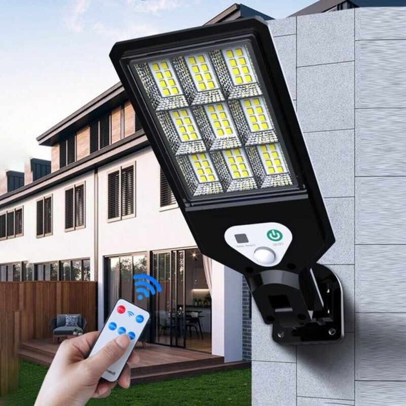 foto del prodotto mini lampione faretto solare sensore di movimento telecomando 72 led smd hs v93