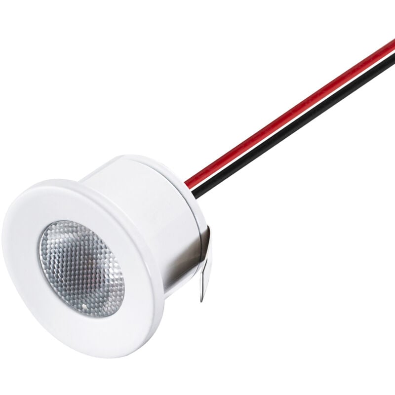foto del prodotto mini led spot integrato 1w giorno bianco 6000k dc12v perforazione 25mm 120lm