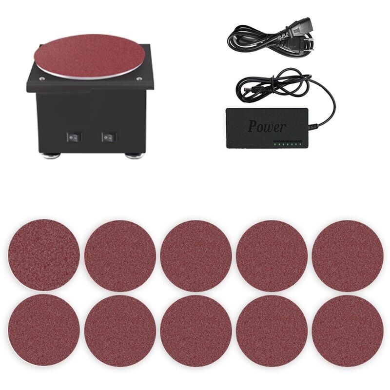 foto del prodotto mini levigatrice a disco e affilatrice per bordi a rullo elettrico a 7 velocit variabile levigatrice da banco fai da te per lucidatura di legno,