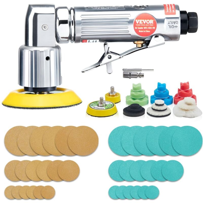 foto del prodotto mini levigatrice pneumatica 25 50 76 mm kit levigatrice orbitale ad aria compressa velocit 15000 giri min, kit levigatrice per carrozzeria 58 pezzi,