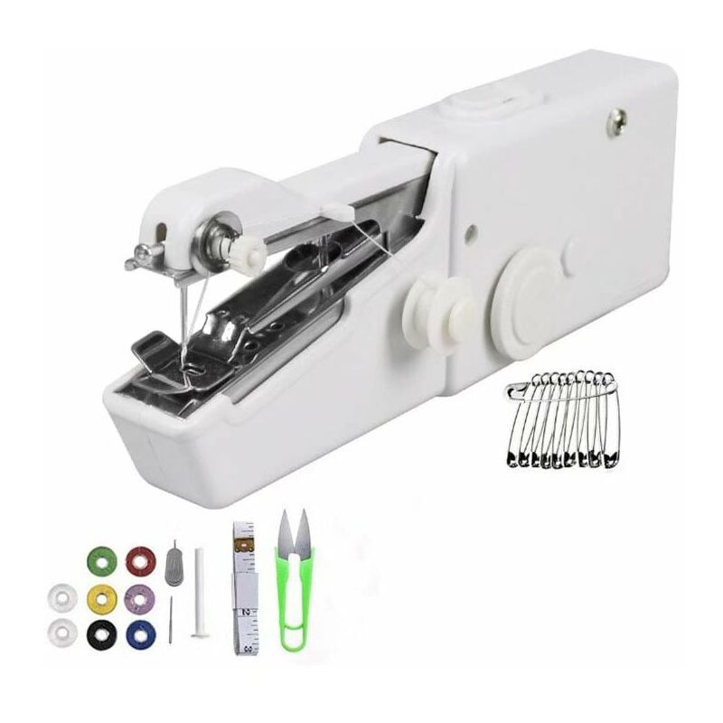 foto del prodotto mini macchina da cucire portatile portatile, macchine da cucire elettriche per principianti, facile da ritoccare, facile da usare magic couture