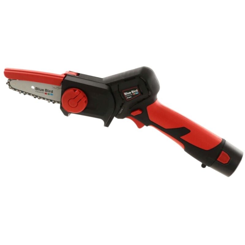 foto del prodotto mini motosega potatore a batteria blue bird barra 10 cm kit 2 batterie 2,5 ah