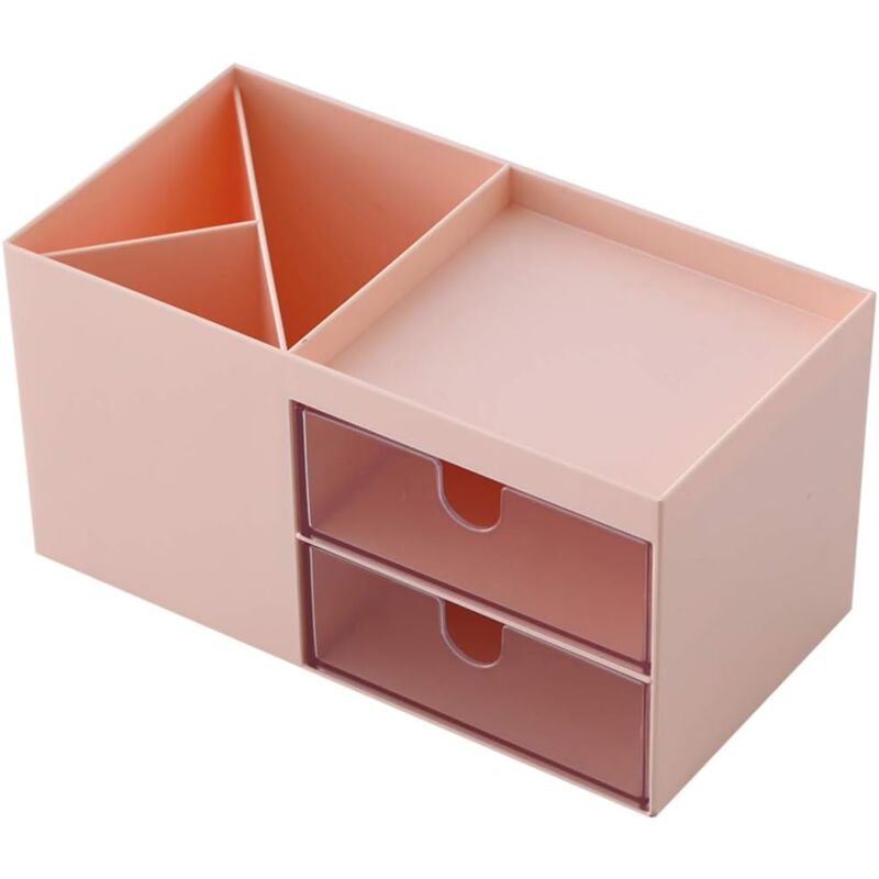 foto del prodotto mini organizer da ufficio, portamatite da scrivania, portamatite carino, porta pennelli da trucco rosa 