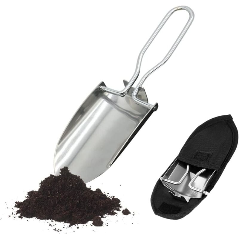foto del prodotto mini pala pieghevole, pala da campeggio con custodia, pala pieghevole portatile per campeggio, escursionismo e giardinaggio con borsa per il