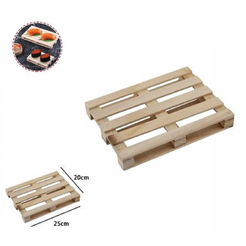 foto del prodotto mini pallet di legno bancale vassoio piatto buffet finger food 25 x 20 cm 74034a trade shop traesio