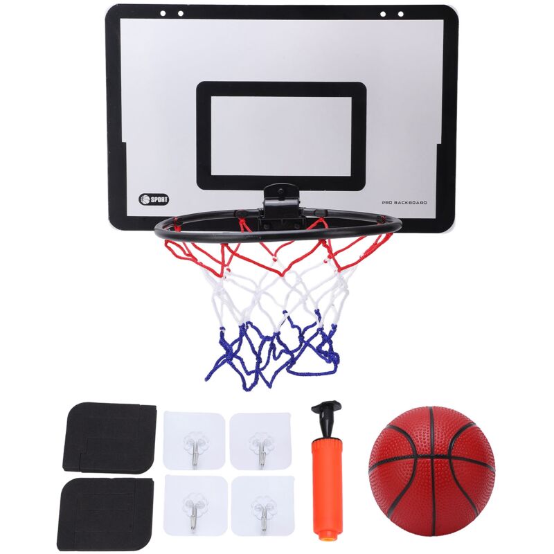 foto del prodotto mini panier de basket pour enfants, intérieur mini panier basketball mural avec ballon et la pompe jouets sport pour porte mur monté et chambre à coucher, bureau basketball hoop