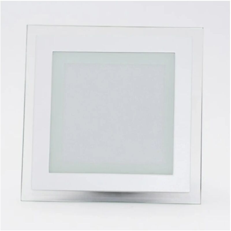 foto del prodotto mini pannelo led cornice vetro incasso quadrato bianco caldo 6 watt g