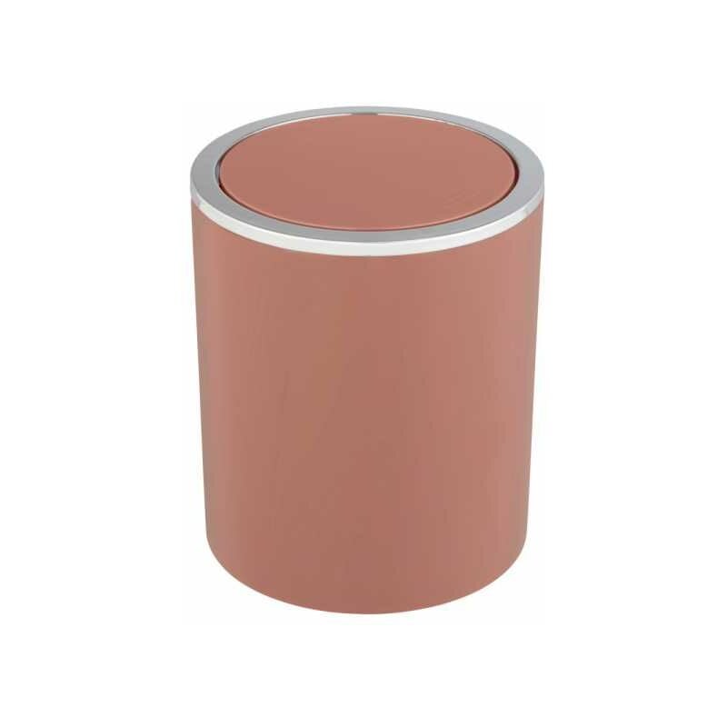 foto del prodotto mini pattumiera da bagno inca rosa, pattumiera con coperchio basculante, capacit 2l, plastica di alta qualit senza bpa, 14 x 16,8 cm, rosa antico