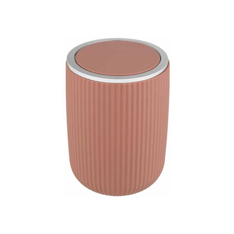 foto del prodotto mini pattumiera per bagno agropoli s, pattumiera con coperchio a bilico, capacit 2l, plastica effetto satinato senza bpa, 14,5x20 cm, rosa antico