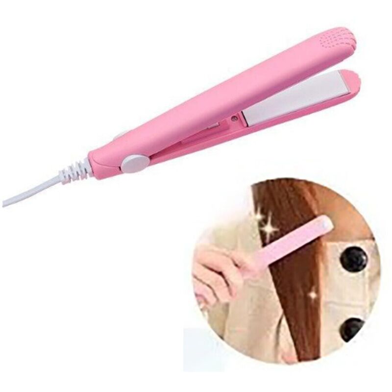 foto del prodotto mini piastra capelli lisci ceramica portatile da viaggio contenitore sn 228