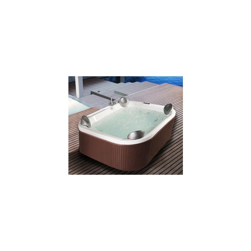 foto del prodotto mini piscina idromassaggio da esterno rettangolare airpool e idro, cromoterapia, radio 210x170x80cm sicorage tesym