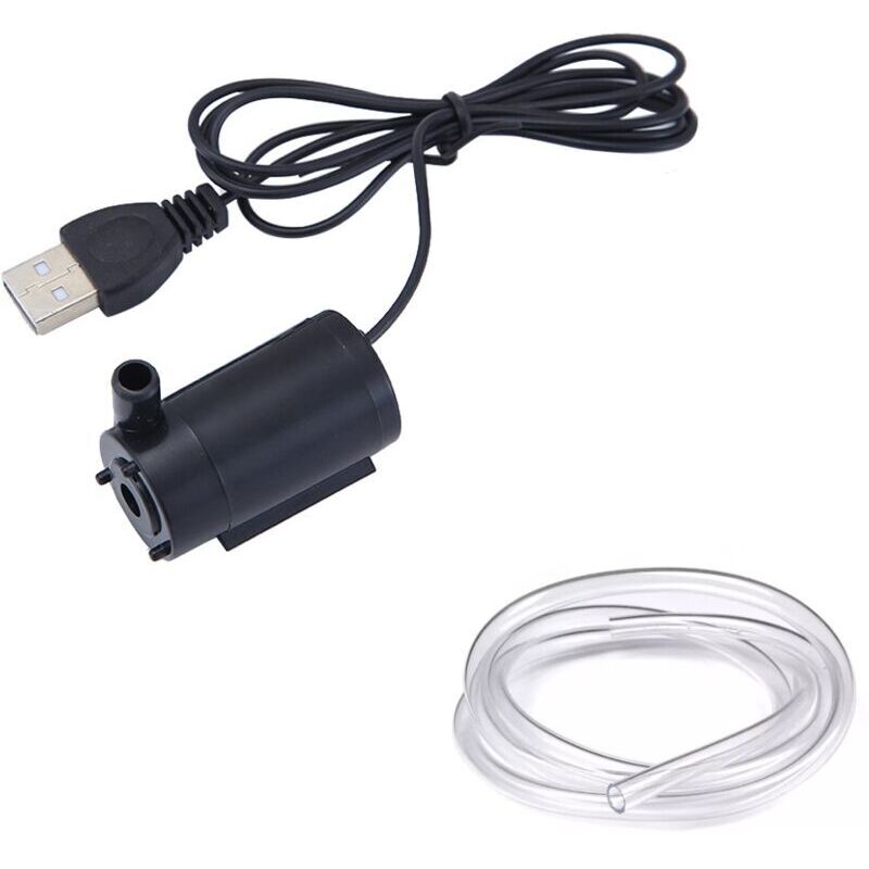 foto del prodotto mini pompa sommergibile usb mute pompa sommergibile da 2 3 l min per fontana di acquari accessori per acquari nero, 1 tubo incluso 