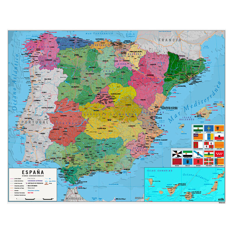 foto del prodotto mini poster mappa della spagna