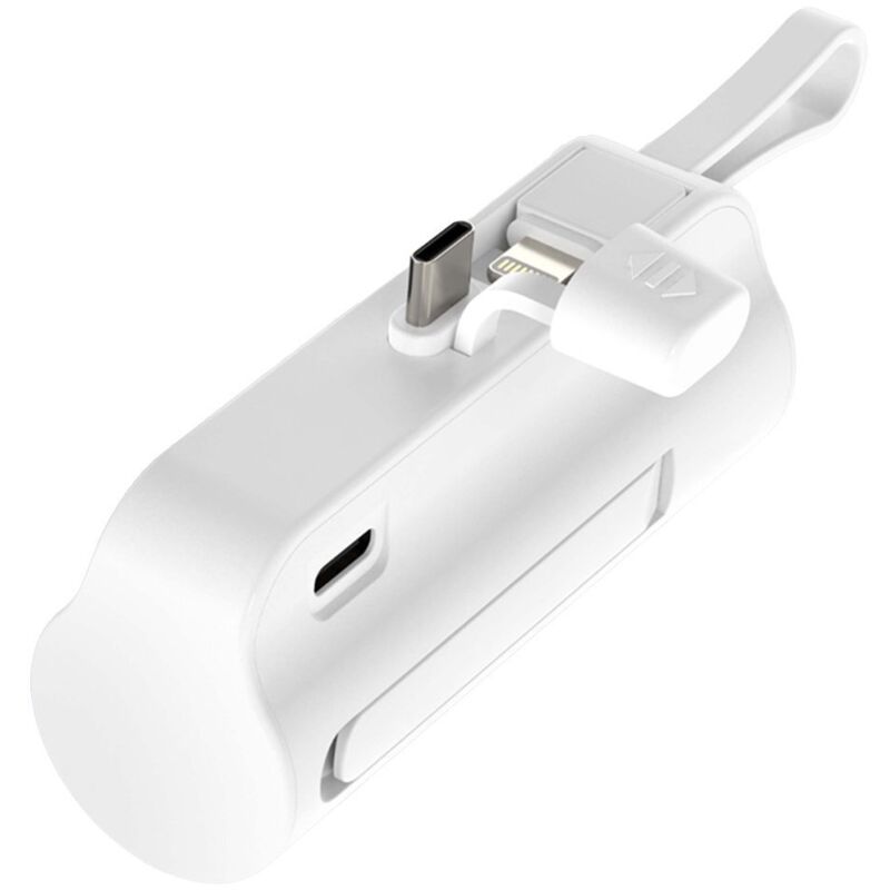 foto del prodotto mini powerbank 5000mah usb-c e lightning bianco